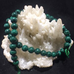 ลูกปัดมาลาไคต์ ขนาด 8 มิลลิเมตร (8 mm.Malachite bead) 48 กรัม 8 มิลลิเมตร จำนวน 54 เม็ด